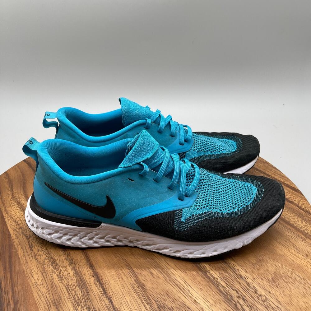 Nike Odyssey React 2 Flyknit Shoes Mens Size 10.5 Blue Running Comfort Walking